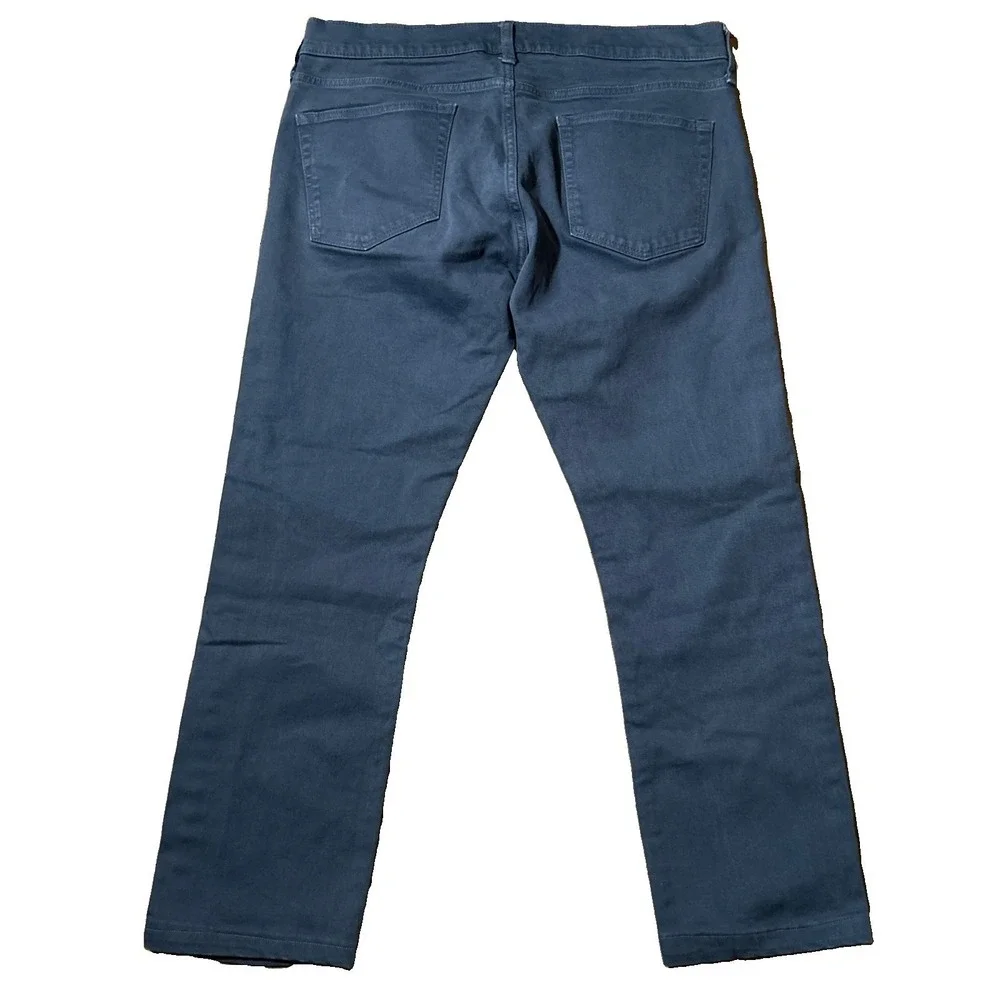 J.Crew Jeans Men's 33x32(34x26) Blue 484 Stretch Kurabo Denim Hemmed Tapered Leg